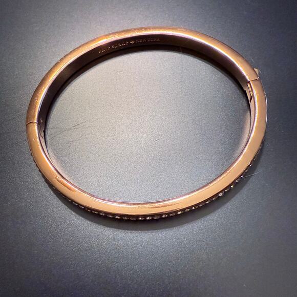 Kate Spade New York Pave Rose Gold Hinged Bangle Bracelet - Picture 9 of 9